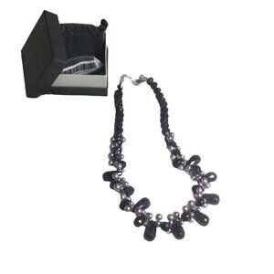 Shop HQ Womens Necklace Fashion Jewelry Beaded Purple 20”